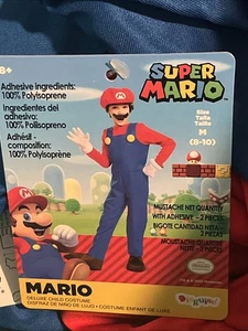 Costume Travestimento SuperMario Deluxe *Tuta, Cappello, Guanti*Bambino M 8-10 Nuovo - Foto 1 di 2