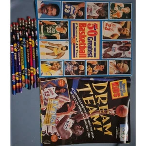 Vintage Sports Illustrated Kids Basketball And Pentech NBA Logo Pencils Book Lot - Picture 1 of 6