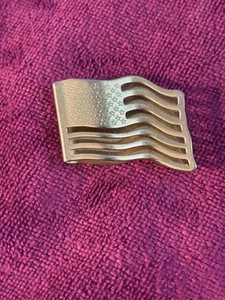 Vintage Avon Stainless Steel Gold Tone Flag Money Clip - Picture 1 of 5