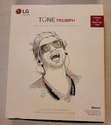 LG TONE TRIUMPH Bluetooth Wireless Stereo Headset Black HBS-510 BLACK, READ - Image 1 of 4