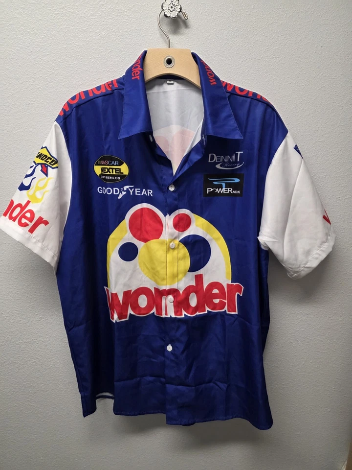 Camiseta deportiva Ricky Bobby Talladega Nights para hombre XL Wonder Bread con botones Foto 1 de 4
