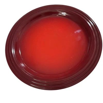 Le Creuset Dinner Plate Cerise Cherry Red Dinnerware Stoneware 10.5 In New Cond - Image 1 of 4
