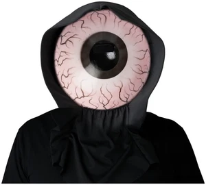 Optic Nerve Blue Alien Big Eyeball Horror Adult Mens Costume Light Up 1/2 Mask - Picture 1 of 2