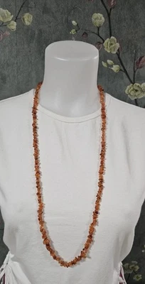 Pullover Long Chips Carnelian Bead Necklace - Image 1 of 4