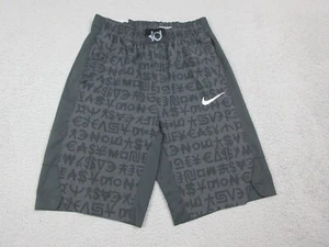 Nike Shorts Boys Large Gray Kevin Durant Swoosh Logo Athletic Drawstring 26x18 - Picture 1 of 11