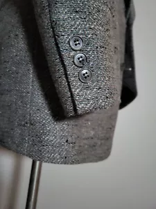 Vtg Pierre Cardin Green Orange Broken Weave Silk Tweed Blazer Jacket Coat 40L - Picture 1 of 8
