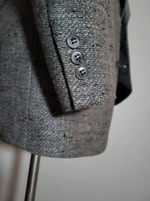 Vtg Pierre Cardin Green Orange Broken Weave Silk Tweed Blazer Jacket Coat 40L - Image 1 of 4