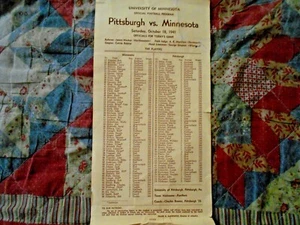 1941 MINNESOTA - PITT PROGRAM MN: NATIONAL CHAMPS College Football Pittsburgh AD - Picture 1 of 3
