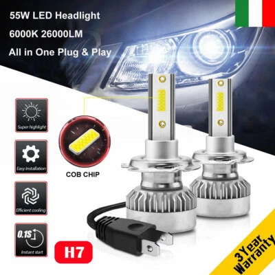 110W H7 26000LM Auto LED Fari Lampade Lampadine DRL Luci Kit Xenon Bianco 6000K - Immagine 1 di 4