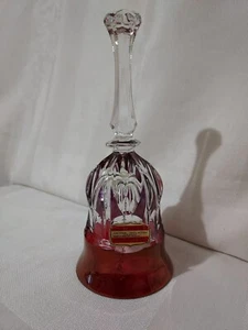 ECHT BLEIKRISTALL Ruby Lead Crystal Bell Made In West Germany  8" Tall - Picture 1 of 8
