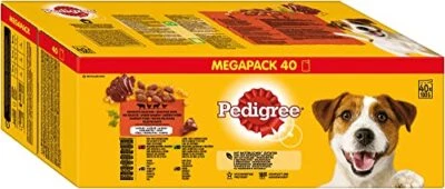Pedigree Gemischte Selektion Hundenassfutter Rind Huhn Lamm & Geflügel 40 x 100g - Bild 1 von 4