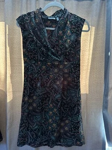 Athleta Dahlia Paisley Sleeveless V-Neck Dress Women Size 2 2013 W/ Pockets - Picture 1 of 7