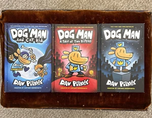 Dog Man Book Lot 3 Books First Edition Hardcover Kitties Cat DogMan Dav Pilkey - Picture 1 of 23