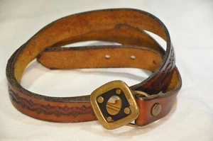K. Dupree Solid Brass & Polished Stone 1970s Vintage VTG Belt Buckle - Picture 1 of 15