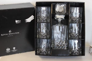 Royal Doulton Crystalline Seasons Decanter Set : Decanter and 6 Tumbler Glasses - Picture 1 of 19