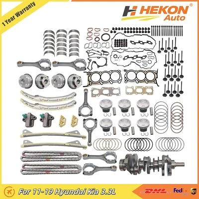 G6DH Engine Rebuild Overhaul Kit For 2011-2019 Hyundai Santa Fe Kia Sorento 3.3L - Image 1 of 4