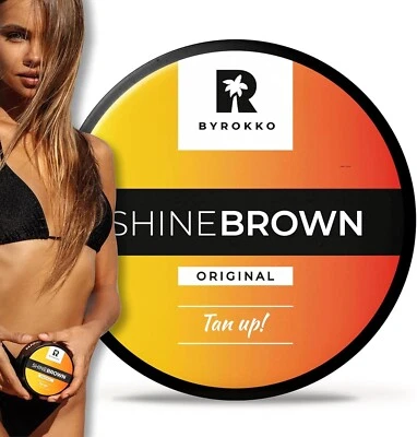Tanning Cream BYROKKO Shine Brown Sunbed Accelerator Effective Natural Tan 210ml