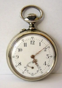 ANTIQUE RARE SWISS UNBRANDED OPEN FACE POCKET MEN'S WATCH WITH NICE DIAL # 79C - Picture 1 of 13
