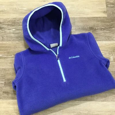 COLUMBIA SPORTSWEAR 1/4 Cremallera Azul Capucha Polar Sudadera Niño Grande 14-16 Foto 1 de 4