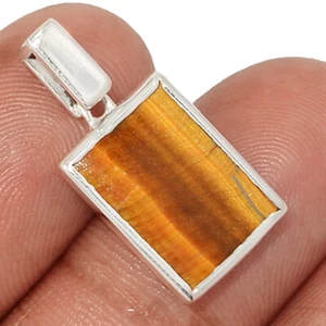 Natural Tiger Eye - South African 925 Silver Men's Pendant Jewelry CP62743 - Picture 1 of 1