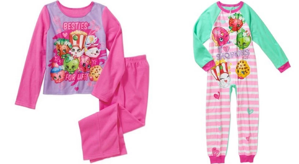 Shopkins Pajamas Girls One-Piece Two-Piece PJ's New 2016 - Image 1 of 1