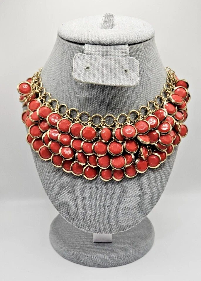 AMRITA SINGH ЗОЛОТИСТЫЙ ФУКСИЯ ШАТКИЙ НАГРУДНИК ОЖЕРЕЛЬЕ - Изображение 1 из 1