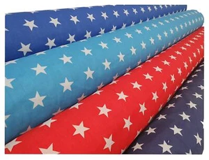 100cm (1 Metre) x 110cm Star Polycotton Fabric Material 65% Polyester 35% Cotton - Picture 1 of 1