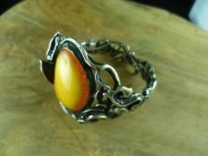 Brazalete ámbar ámbar brazalete vitange Butterscotch macizo plata 835 - Imagen 1 de 6