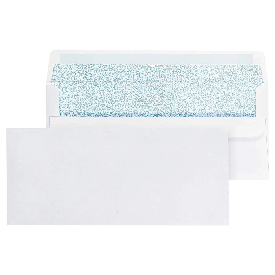 Mead #10 Business Envelope Self Seal Security Tinted, 4-1/8" x 9-1/2", White 100 - Image 1 of 1