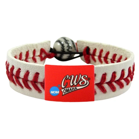 COLLEGE WORLD SERIES RED CWS NCAA BASEBALL BRACELET LEATHER NEW Cover