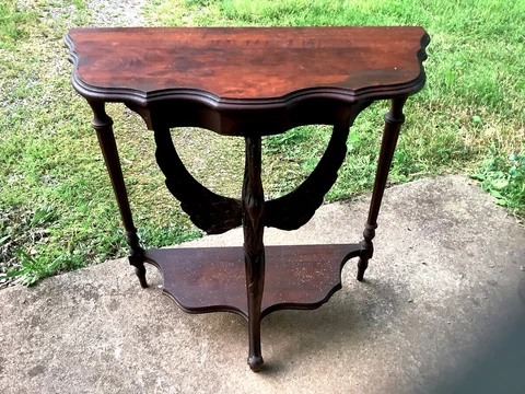 Antique Victorian Demilune Swan Table Late 19th Century (1890-1920) Cover