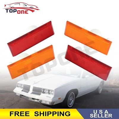 For 81-88 Cutlass 442 4x Front Fender Rear Quarter Side Marker Light Lamp Lens  Foto 1 de 4