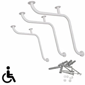 Mango angular mango de sujeción con guía de barra horizontal de 50 a 70 cm blanco DN32 - Imagen 1 de 10