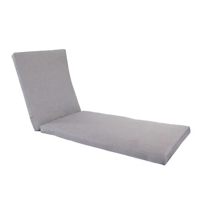 Made in USA Outdoor Chaise Lounge Replacement Cushion Sunbrella Canvas Granite - Image 1 of 2
