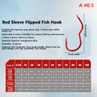 Red Fishing Hook Sharp Barbed Automatic Flip 12PcsFishhook For Carp Fishing
