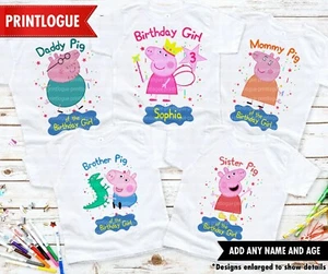 Peppa pig Birthday Shirt, Peppa pig Family Shirt, Family Matching Birthday Shirt - Picture 1 of 8