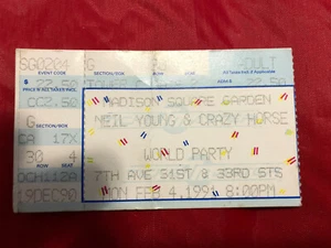 Talón de boletos de Neil Young & Crazy Horse MSG Nueva York 4 de febrero de 1991 - Imagen 1 de 1