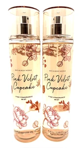 TWO New Bath & Body Works PINK VELVET CUPCAKE Mists BERRIES MARSHMALLOW PRALINE - Picture 1 of 2