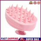 Silicone Head Smooth Hair Care Massage Brush Bath Scalp Stimulate (Pink)