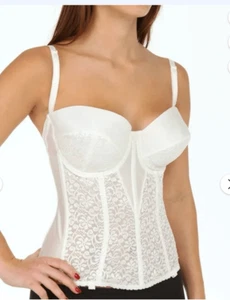 Carnival Style 437 Full Figure Tuxedo Torsolette Bra (White 40DD) there are no s - Picture 1 of 14