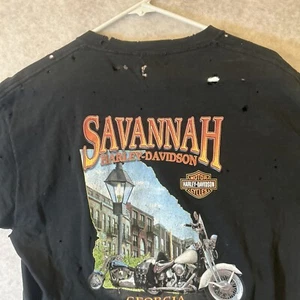 T-shirt Harley Davidson Furst of A Kind da uomo grande nera manica corta distrutta - Foto 1 di 14