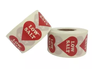 1000 Etichette Adesive Alimentari Piccole a Forma di Cuore Rosso Basso Sale Sodio (10 Rotoli) - Foto 1 di 4