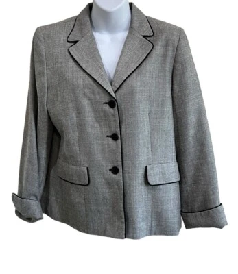 Pendleton Mujer Traje Chaqueta Blazer Tweed Lana Mezcla Seda Tres Botones 8 Foto 1 de 4