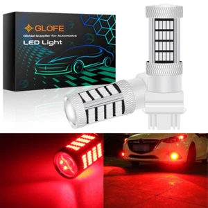 2X GLOFE 3157 Red LED Brake Tail Parking Stop Light Bulb Error Free Super Bright - Foto 1 di 7