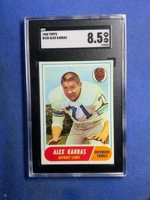 Alex Karras 1968 Topps #130 LIONS HOF SGC 8.5 - Image 1 of 2