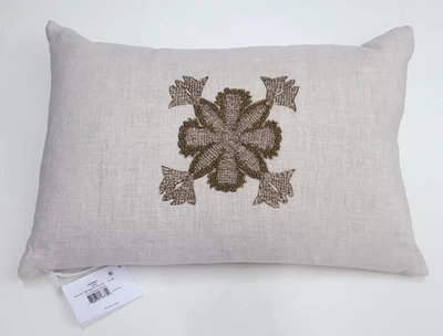 Sferra Neviano Decorative Pillow Natural/Gold 12x18 in - Image 1 of 4