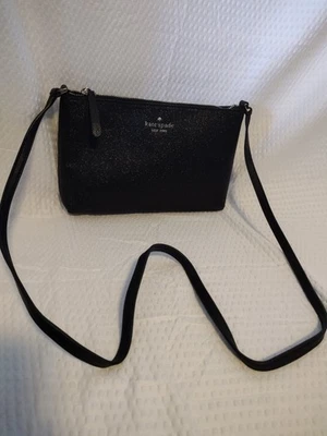 Kate Spade New York Joeley Small Black Glitter Crossbody Hand Bag Evening Purse - Image 1 of 4
