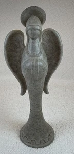 "Estatuilla abstracta de ángel gris elegante sin rostro de aproximadamente 12,5"" usada en excelente estado" - Imagen 1 de 14