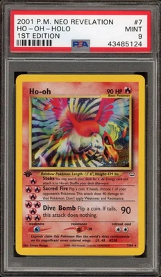 Pokemon Ho-Oh Neo Revelation 1st Edition Holo Rare #7 PSA 9 Mint - Image 1 of 2