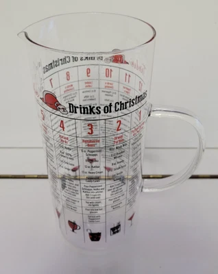 JARRA DE VIDRIO TRANSPARENTE BEBIDAS DE NAVIDAD CON 12 RECETAS 9 PULGADAS TIENE CAPACIDAD PARA 52 OZS Foto 1 de 4